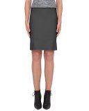 Notched-Hem Pencil Skirt, Black