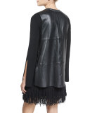 Leather Cape Vest, Black