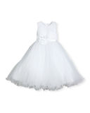 Sleeveless Satin & Tulle Special Occasion Dress, Size 2-14