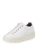 Linden Leather Platform Sneaker, White