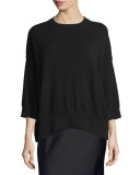 Crewneck Long-Sleeve Cashmere Sweater