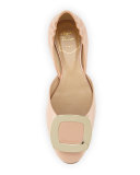 Ballerine Chips Patent d'Orsay Flat, Beige