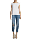 Florence Distressed Skinny Cropped Jeans, Punk