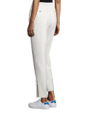Collier Silk-Trim Track Pants, Ivory