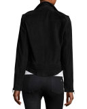 Mercer Suede Biker Jacket, Black