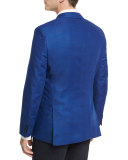 Tonal Glen Plaid Wool Sport Coat, Bright Blue