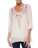 Priscilla Embroidered Tunic, Petite 
