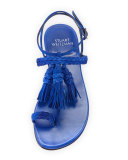Tasselites Suede Tassel Sandal, Electric Blue
