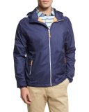 Seaside Wind-Resistant Zip-Front Jacket, Perfect Navy