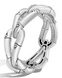 Bamboo Sterling Silver Hinged Link Bracelet