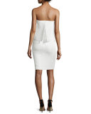Strapless Lace Popover Midi Cocktail Dress
