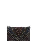 Selina Multilines Small Clutch Bag, Black