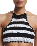 Blair Striped Halter Swim Top