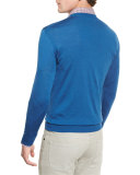 High-Performance Merino Wool V-Neck Sweater, Aqua