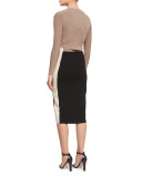 Button-Front Cropped Cardigan, Putty