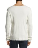 Raw-Edge Long-Sleeve T-Shirt, Off White