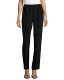 Silk Crepe Straight-Leg Pants
