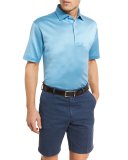 Barris Birdseye Cotton Lisle Polo Shirt, Blue