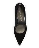 Nouveau Suede Pointed-Toe Pump, Black
