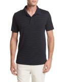 Dot-Print Pima Cotton Polo Shirt, Navy