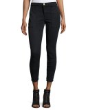 The Station Agent Cropped Skinny Jeans, Washed Black