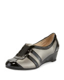 Paislee Striped Wedge Sneaker, Pewter