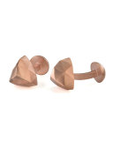 Triangle-Faceted 18k Rose Gold-Plated Cuff LInks 