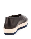 Glace Leather Slip-On Sneaker, Black