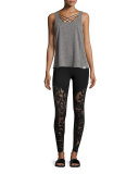 Pacific Tie-Back Athletic Tank, Light Heather Gray