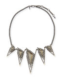 Crystal Spike Bib Necklace
