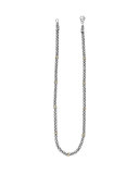 Sterling Silver & 18K Caviar Station Necklace, 16"