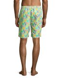 Hula Girl Swim Trunks, Dark Green