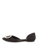 Chips Strass Crystal-Buckle d'orsay Flat, Black