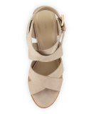 Avery Crisscross Nubuck City Sandal, Dove