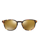 Fairmont Mirrored Square Sunglasses, Tortoise