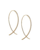 Fatale Large Upside Down Hoops with Diamonds