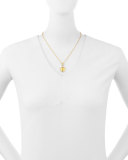 Round Glow Lentil Pendant Necklace with Diamonds