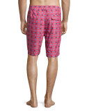 Waimea Floral-Print Swim Trunks, Red Pattern