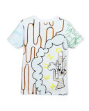 Benji Cotton Jersey Logo Tee, White, Size 4-6