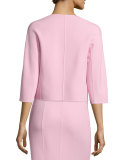 3/4-Sleeve Open-Front Jacket, Ballerina
