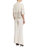 Sabina Laser-Cut Leather Short Jacket 