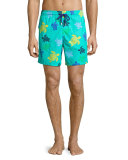 Moorea Multicolored Turtle-Print Swim Trunks