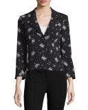 Stardust Onyx Button-Front Blazer, Black/Multi