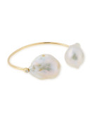 14k Yellow Gold & Double-Pearl Cuff