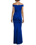 Off-The-Shoulder Column Gown, Royal Navy