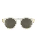 Leonard Monochromatic Round Sunglasses, Champagne