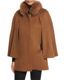 Fox-Collar Felt Cape, Spice