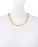Adjustable 18K Gold-Plated Chain Necklace, 18"