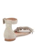 Ferris Fringe Suede Flat Sandal