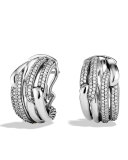 Labyrinth Double-Loop Earrings with Diamonds